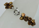 Brown Flake Baroque Freshwater Pearl Bracelet 2 Strand