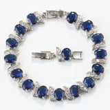 925 Silver Zircon Charm Bracelet Jewelry 18+3CM