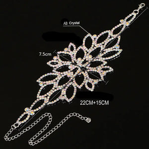 Bridal Rhinestone Arm Chain Bracelet Anklet Set