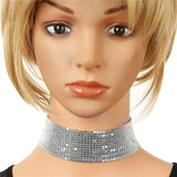 Glittery Mesh Chain Chocker Necklace