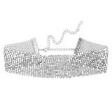 Glittery Mesh Chain Chocker Necklace