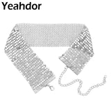 Glittery Mesh Chain Chocker Necklace