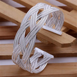 925 Silver Open Bangle Retro Trumpets Bracelet