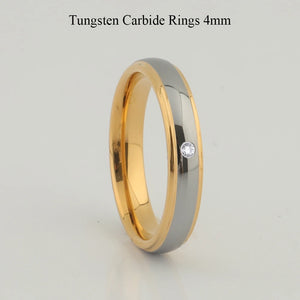 Tungsten Carbide Wedding Bands Classic Golden Rings for Men & Women
