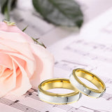 Tungsten Carbide Wedding Bands Classic Golden Rings for Men & Women