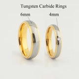 Tungsten Carbide Wedding Bands Classic Golden Rings for Men & Women