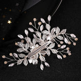 Pearl Crystal Flower Hair Clips For Bride