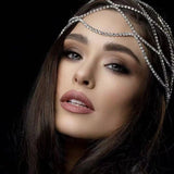 Rhinestone Crystal Head Chain Hollow Wedding Headband for Women