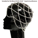Rhinestone Crystal Head Chain Hollow Wedding Headband for Women