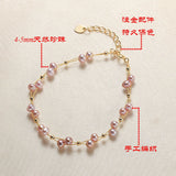 18K Romantic Pearl Bracelet Double Freshwater Pearl Jewelry