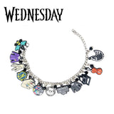 Wednesday Addams Charms Bracelet Horror Thing Hand Rainbow Nevermore Academy