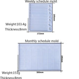 Silicone Mold DIY Weekly&Monthly Planner Notebook Epoxy Resin Mold