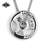 Weight Plate Barbell Dumbbell Pendant Weightlifting Fitness Necklace