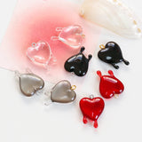 Girly Melted Heart Resin Drop Glue Pendant Necklace DIY Beading Material