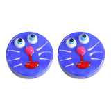 Hand-Painted Robot Cat Glass Beads for DIY Necklace Bracelet