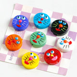 Hand-Painted Robot Cat Glass Beads for DIY Necklace Bracelet