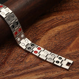 Adjustable Magnetic Bracelet for Men Double Row Stainless Steel