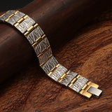 Adjustable Magnetic Bracelet for Men Double Row Stainless Steel