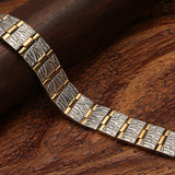 Adjustable Magnetic Bracelet for Men Double Row Stainless Steel