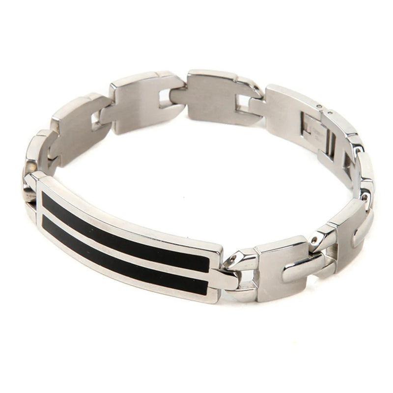 Men's Stainless Steel Magnetic Bracelet Curved Bangle Health Jewelry