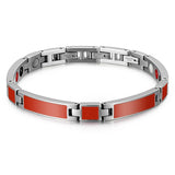 Stainless Steel Healing Hologram Charm Magnetic Bracelet Pink Jewelry