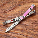 Stainless Steel Healing Hologram Charm Magnetic Bracelet Pink Jewelry