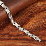 Women Steel Heart Bracelet Charms Healing Magnetic Couple Heart Jewelry