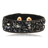 Bohemia Style Rhinestone Leather Charm Wrap Bracelet Bangles