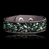 Bohemia Style Rhinestone Leather Charm Wrap Bracelet Bangles