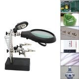 Welding Magnifying Glass Workbench LED Light 3.5X-12X Lens Clip Loupe