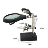 Welding Magnifying Glass Workbench LED Light 3.5X-12X Lens Clip Loupe