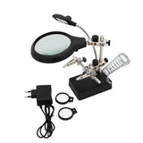 Welding Magnifying Glass Workbench LED Light 3.5X-12X Lens Clip Loupe