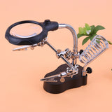 Welding Magnifying Glass LED Light 3.5X-12X Lens Clip Loupe Desktop Magnifier