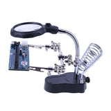 Welding Magnifying Glass LED Light 3.5X-12X Lens Clip Loupe Desktop Magnifier