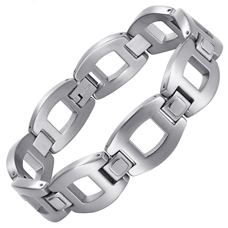 Welmag Titanium Link Chain Bracelet Casual Sporty Bangle