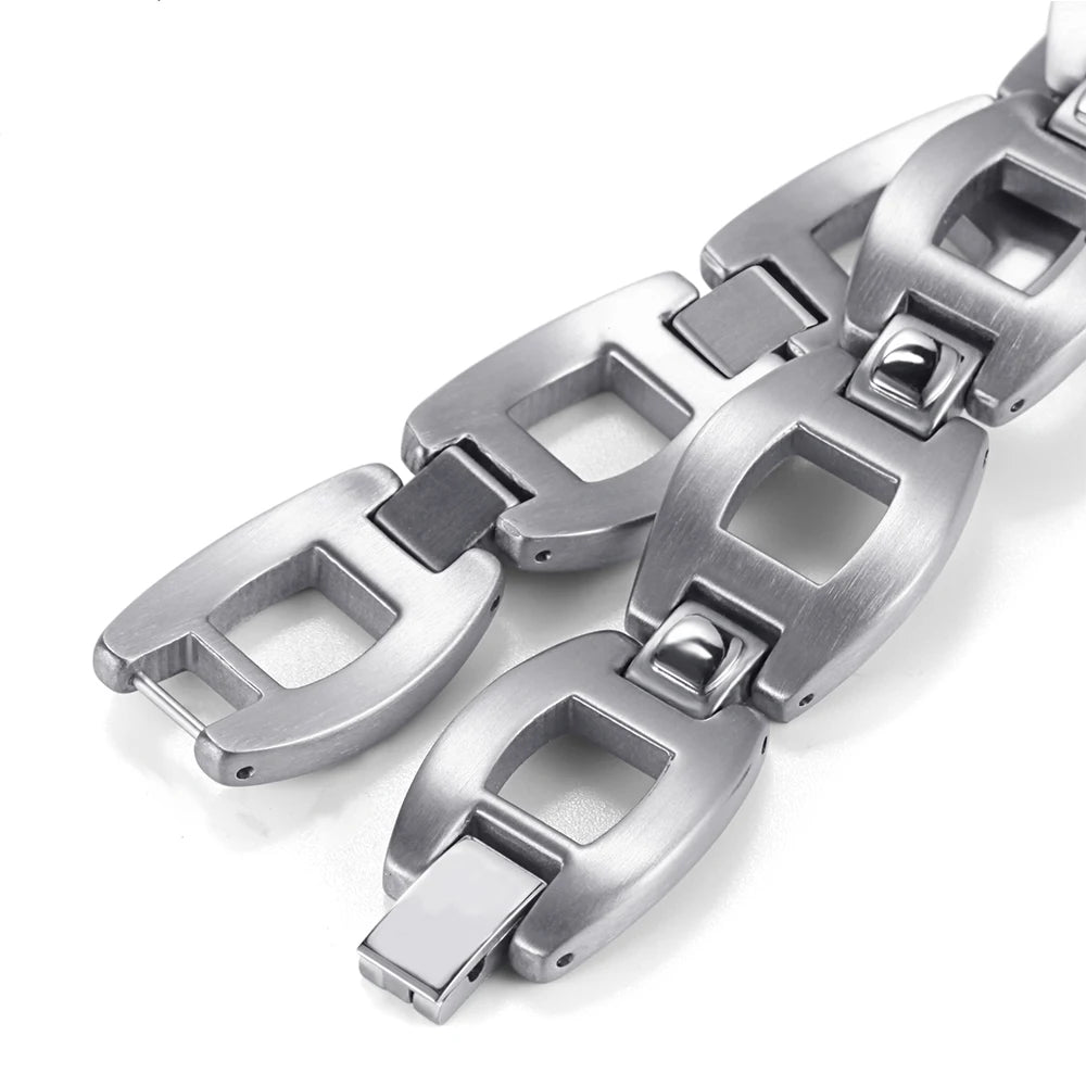 Welmag Titanium Link Chain Bracelet Casual Sporty Bangle