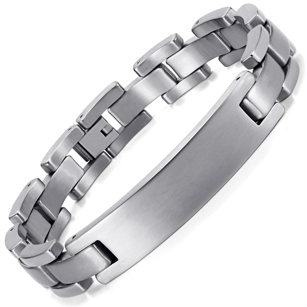 Welmag Titanium Link Chain Bracelet Casual Sporty Bangle
