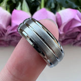 8mm Tungsten Carbide Wedding Band Brushed Finish Comfort Fit