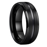 8mm Tungsten Carbide Wedding Band Brushed Finish Comfort Fit