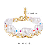 Bohemian Pearl Seed Beads Chain Bracelet Set for Women