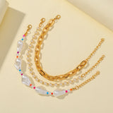 Bohemian Pearl Seed Beads Chain Bracelet Set for Women