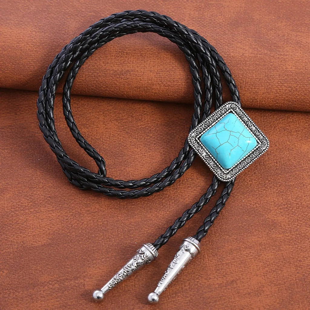 Western Bolo Tie Necktie Cowboy Vintage Costume Men Women Neck Rope Pendant Neck