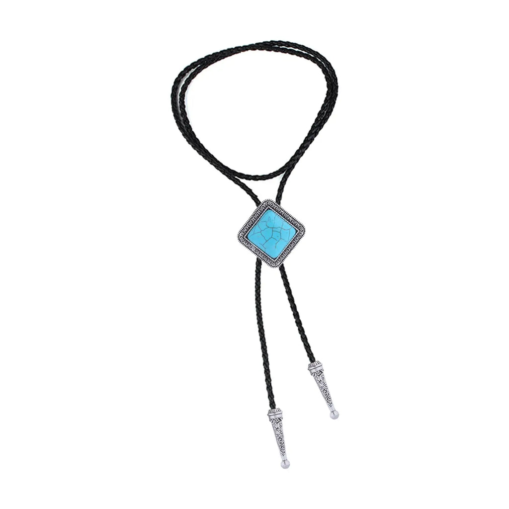 Western Bolo Tie Necktie Cowboy Vintage Costume Men Women Neck Rope Pendant Neck