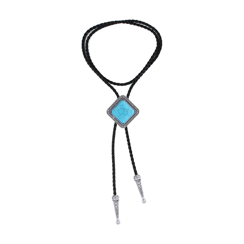Western Bolo Tie Necktie Cowboy Vintage Costume Men Women Neck Rope Pendant Neck