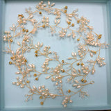 Western Bridal Wedding Headband Crystal Pearl Hair Accessories