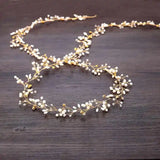 Western Bridal Wedding Headband Crystal Pearl Hair Accessories
