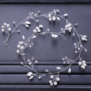 Western Bridal Wedding Headband Crystal Pearl Hair Accessories