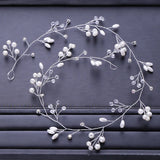 Western Bridal Wedding Headband Crystal Pearl Hair Accessories