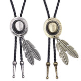 Western Cowboy Star Bolo Tie Rodeo Dance Necktie Men Women Leather Rope