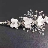 Western Wedding Bride Headdress Floral Rhinestone Hair Accessories